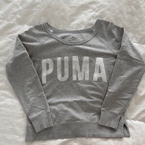 PUMA Women's Heather Gray Crew Neck Sweater